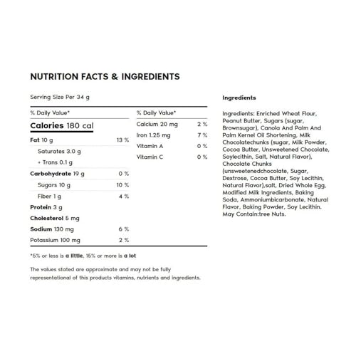 President's Choice The Decadent Peanut Butter Chocolate Nutrition Facts