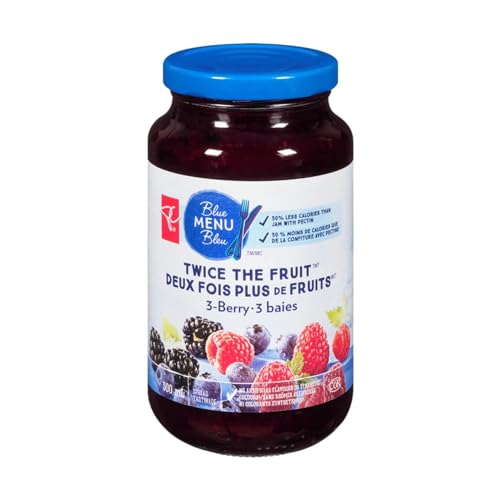 PRESIDENT'S CHOICE Blue Menu Twice The Fruit 3-Berry Spread, 500 ml/16.9 fl. oz (Shipped from Canada)