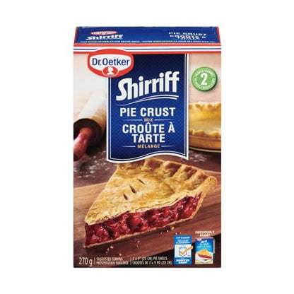 Dr Oetker Shirriff Pie Crust Mix, Makes 2 Crusts, Flakey Pie Dough Mix, 270g/9.5 oz (Shipped from Canada)