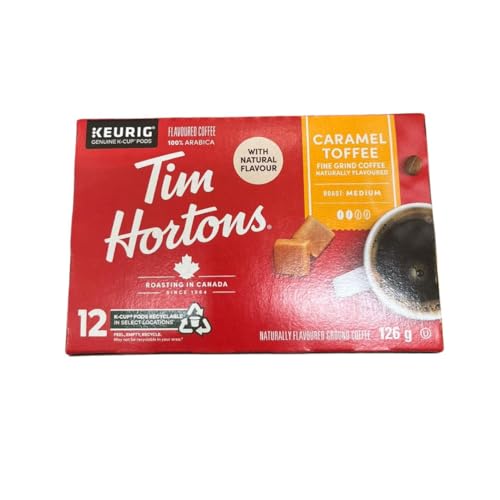 Tim Hortons Caramel Toffee Medium Roast Coffee, Keurig K-Cup 12ct Pods, 126g/4.4 oz (Shipped from Canada)