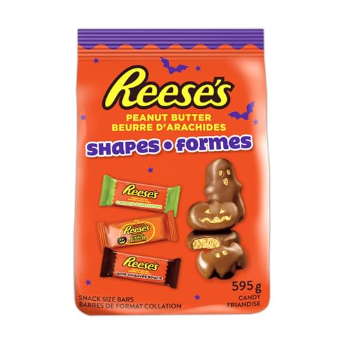 Reese's Halloween Milk Chocolate Peanut Butter Snack Size Assorted Shapes, 595g/1.3 lbs (Shipped from Canada)