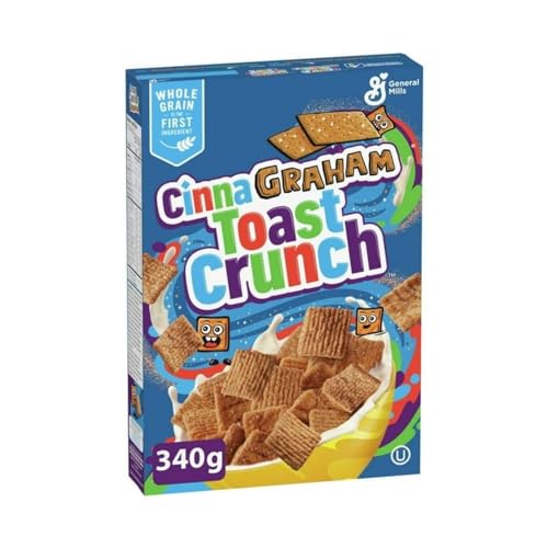 Cinna Graham Toast Crunch Breakfast Cereal, Whole Grains, 340g/12 oz (Shipped from Canada)