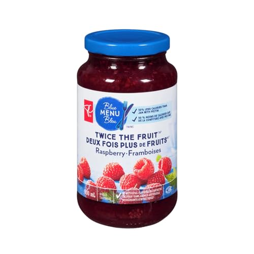 President's Choice Blue Menu Twice The Fruit Raspberry Spread, 500 ml/16.9 fl. oz (Shipped from Canada)