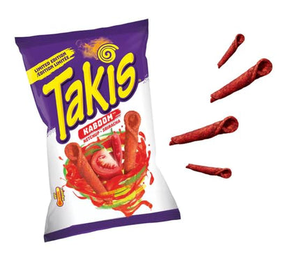 Takis Rolled Tortilla Chips, Kaboom Ketchup Sriracha Flavor, 80g/2.8 oz (Shipped from Canada)