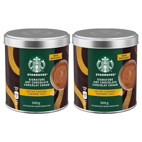 Starbucks Signature Hot Chocolate Mix, Salted Caramel, Prepared in Canada, 300g/10.5oz (Pack of 2) Shipped from Canada