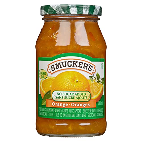 Smucker's No Sugar Added Orange Fruit and Concentrated White Grape Juice Spread, 310ml/10.4oz (Shipped from Canada)