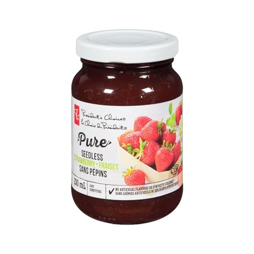 President's Choice Pure Seedless Strawberry Jam, 250 ml/8.5 fl. oz (Shipped from Canada)