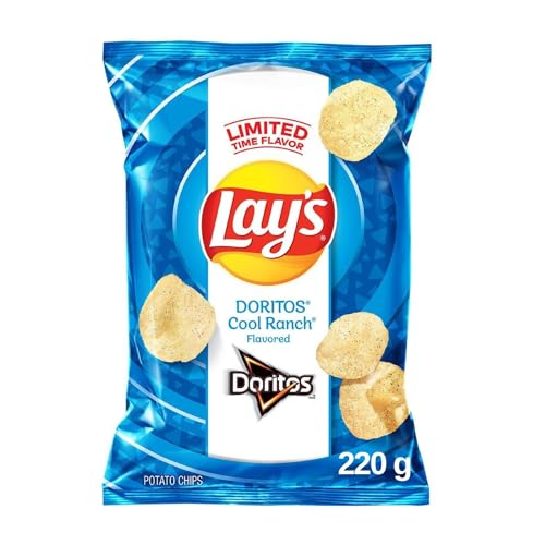 Lays Doritos Cool Ranch Flavored Potato Chips - Limited Edition, 220g/7.8 oz (Shipped from Canada)
