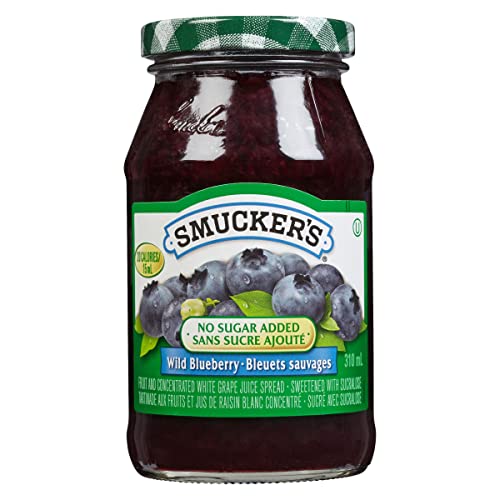Smucker's No Sugar Added Blueberry Fruit and Concentrated White Grape Juice Spread, 310ml/10.4oz (Shipped from Canada)