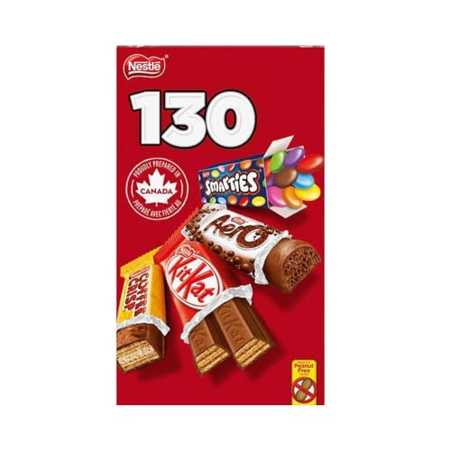 Nestle Assorted Mini Chocolate Bars, Pack of 130, 1.3kg/2.9 lbs (Shipped from Canada)