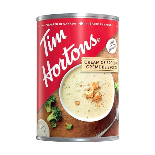 Tim Hortons Soup, Cream of Broccoli Soup, Ready-to-Serve, 540mL/18.2 fl. oz (Shipped from Canada)