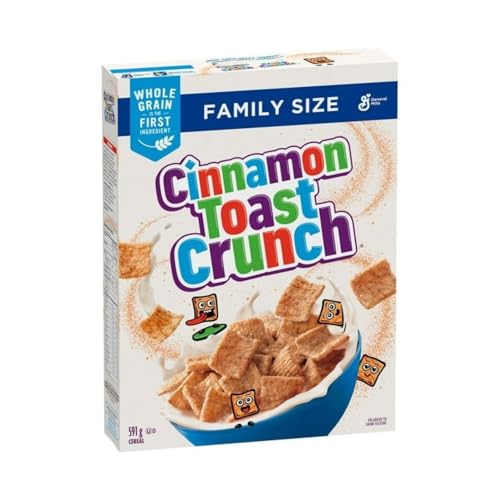 Cinnamon Toast Crunch Kids Breakfast Cereal, Family Size, Whole Grains, 591g/20.8 oz (Shipped from Canada)