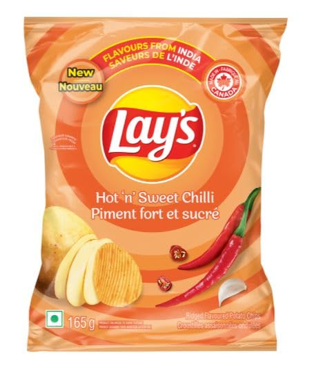 Lays Sweet Chilli Ridged Potato Chips pack of 1