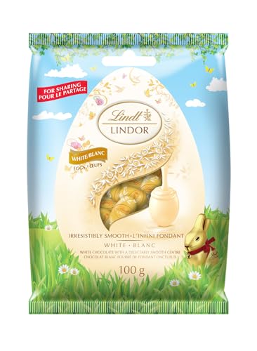 Lindor White Chocolate Mini Eggs Bag, 100g/3.5 oz (Shipped from Canada)