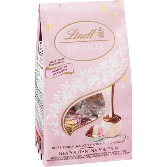 Lindt Lindor Neapolitan White Chocolate Truffles Valentines Day, 150g/5.3 oz (Shipped from Canada)