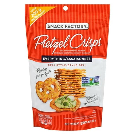 Snack Factory Pretzel Crisps Everything, 200g/7 oz (Shipped from Canada)