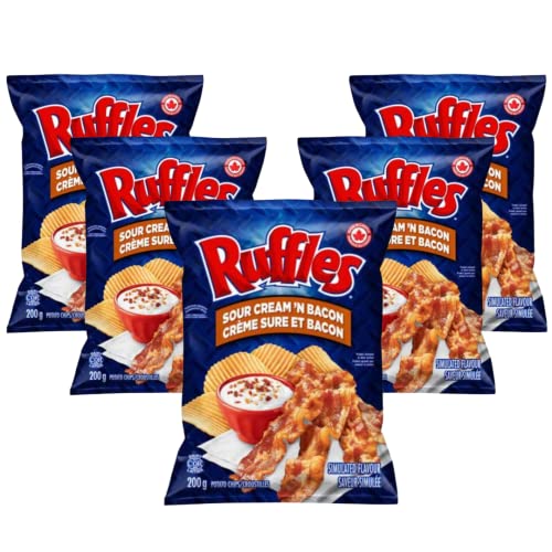 Ruffles Sour Cream & Bacon Potato Chips pack of 5