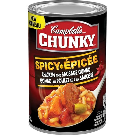 Campbell's Chunky Spicy Chicken and Sausage Gumbo Ready to Serve Soup, 515ml/17.4 fl. oz (Shipped from Canada)