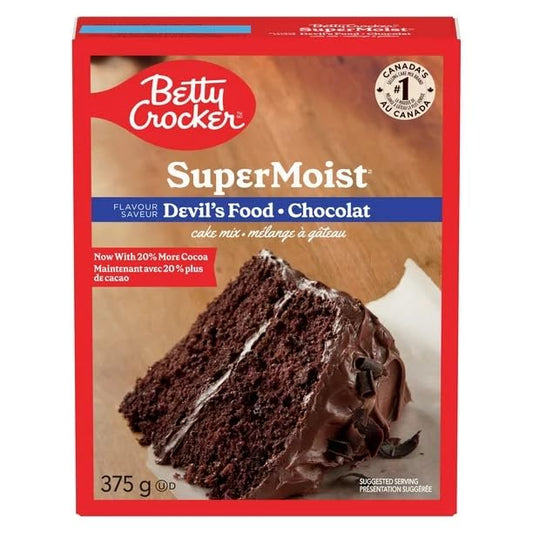 Betty Crocker Super Moist Devil's Food Cake Mix, 375g/.13.2 oz (Shipped from Canada)