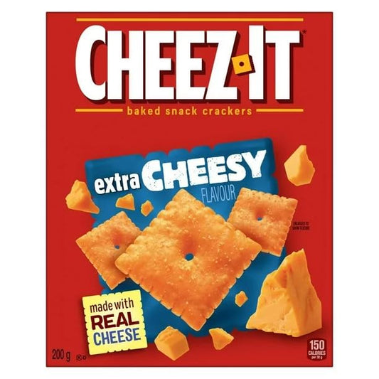 Cheez-It Baked Snack Crackers Extra Cheesy Flavour, 200g/7 oz (Shipped from Canada)