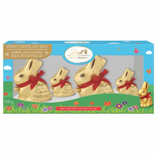 Lindor Easter Chocolate Milk Gold Bunnies Gift Box, 500g/17.6 oz (Shipped from Canada)