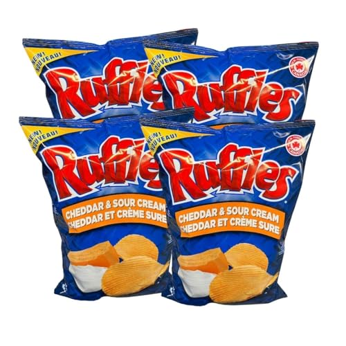 Ruffles Cheddar & Sour Cream Potato Chips pack of 4