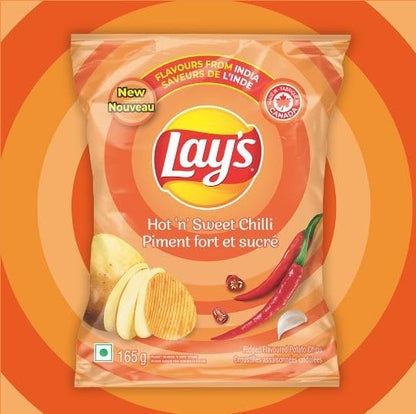 Lays Sweet Chilli Ridged Potato Chips front cover