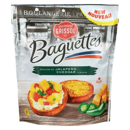 Boul-angerie Grissol Baguettes Jalapeno Cheddar, 120g/4.2 oz (Shipped from Canada)