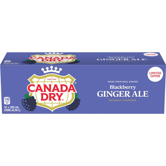 Canada Dry Blackberry Ginger Ale Cans, 12 x 355ml/12 fl. oz (Shipped from Canada)