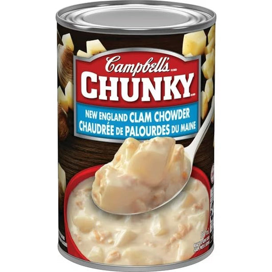 Campbell's Chunky New England Clam Chowder Ready to Serve Soup, 515ml/17.4 fl. oz (Shipped from Canada)