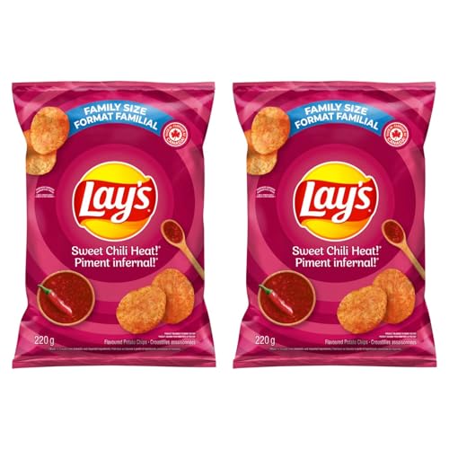 Lay's Sweet Chili Heat Potato Chips, 220g/7.8 oz (Shipped from Canada)