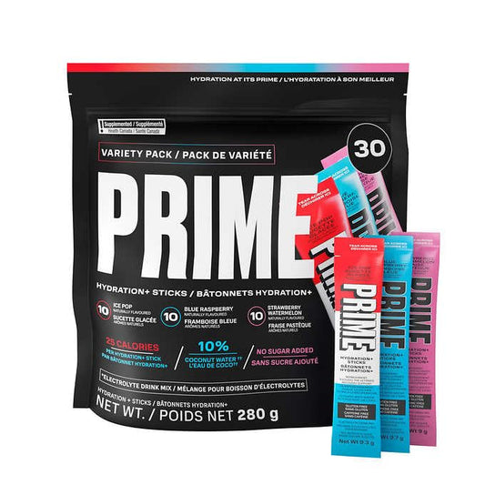 PRIME Hydration+ Sticks Variety Pack, 30ct, 280g/10 oz (Shipped from Canada)