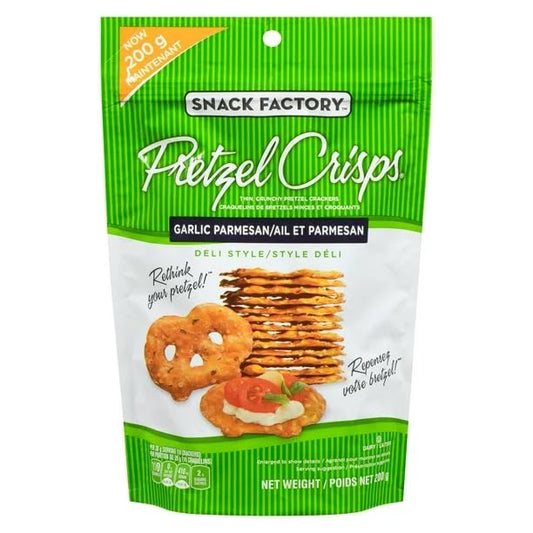 Snack Factory Pretzel Crisps Garlic Parmesan, 200g/7 oz (Shipped from Canada)