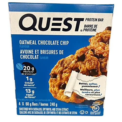 Quest Nutrition Oatmeal Chocolate Chip, 4 x 60g/2.1oz (Shipped from Canada)
