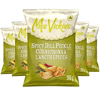 Miss Vickie’s Spicy Dill Pickle Kettle Cooked Potato Chips 200g/7oz (Shipped from Canada)