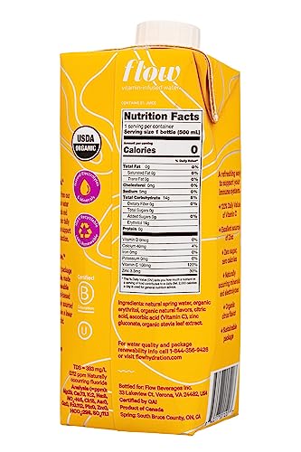 Flow Vitamin-Infused Spring Water Variety Pack, Cherry, Elderberry and Citrus, 15ct, 500ml/16.9fl. oz. (Shipped from Canada)