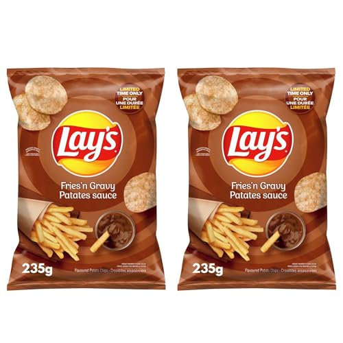 Lays Fries and Gravy Potato Chips Family Bag pack of 2