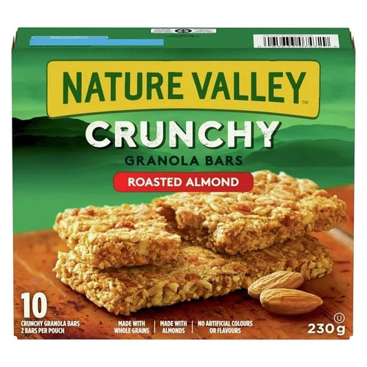 Nature Valley Crunchy Granola Bars, Roasted Almond, 10 bars, 5 sachets x 46g, 230g/8.11 oz (Shipped from Canada)