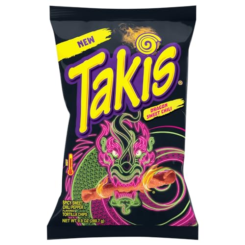 Takis Dragon Spicy Sweet Chili Pepper Rolled Tortilla Chips, 9.9oz (Shipped from Canada)