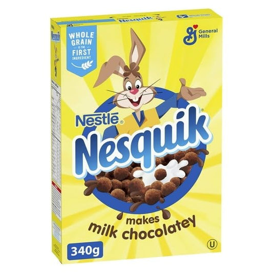 Nesquik Chocolate Breakfast Cereal, Whole Grains and Fibre, 340g/12 oz (Shipped from Canada)