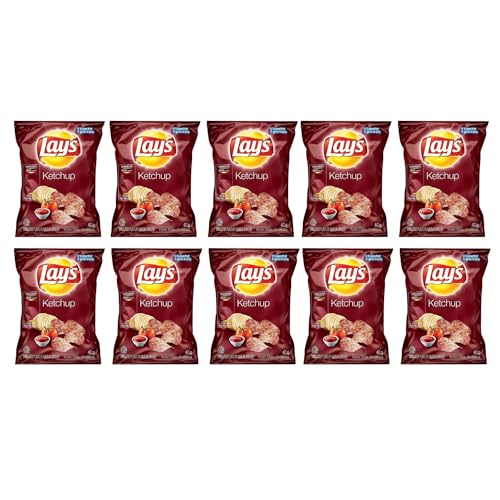 Lays Ketchup Potato Chips Snack Bag pack of 10