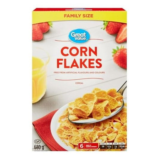 Great Value Family Size Corn Flakes Cereal, 680g/24 oz (Shipped from Canada)