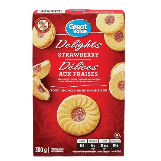 Great Value Strawberry Delights Cream Filled Biscuits