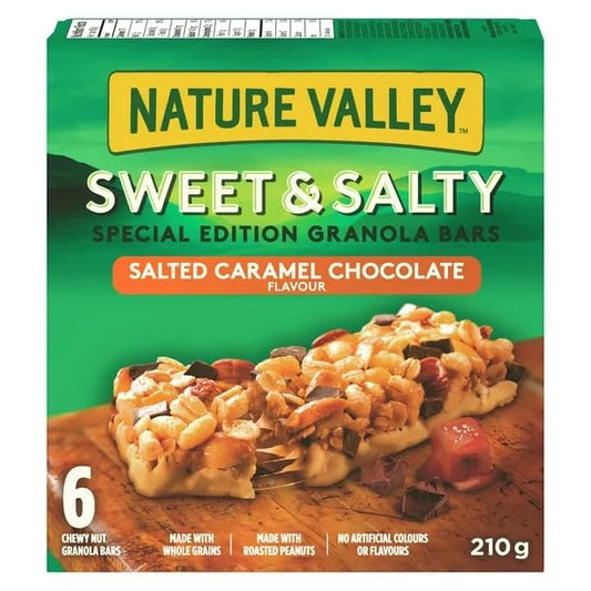 Nature Valley Granola Bars, Sweet and Salty, Salted Caramel and Chocolate Flavor, 6 bars x 35 g, 210g/7.4 oz (Shipped from Canada)