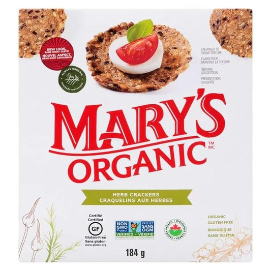 Mary's Gluten Free Herb Organic Crackers, 184g/6.5 oz (Shipped from Canada)