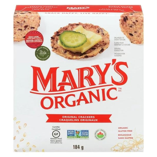 Mary's Organic Crackers, Original Gluten Free, 184g/6.5 oz (Shipped from Canada)