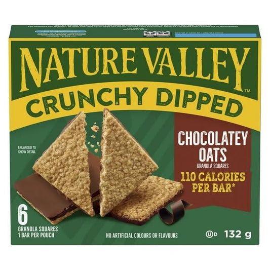 Nature Valley Crunchy Granola Bars, Chocolate Oatmeal Granola Squares, 6 Servings, 132g/4.7 oz (Shipped from Canada)