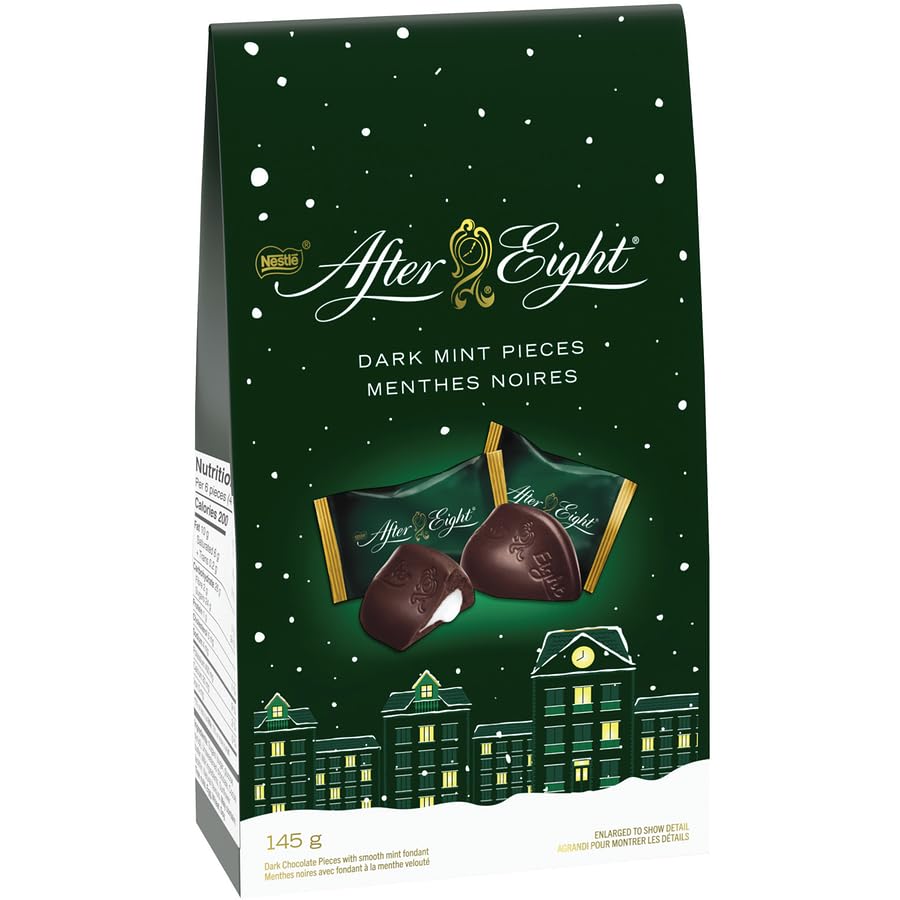 After Eight Dark Mint Chocolate Pieces Christmas/Holiday Bag 145g/5.1oz (Shipped from Canada)