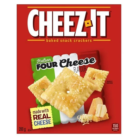 Cheez-It Baked Snack Crackers Italian Four Cheese Flavour, 200g/7oz (Shipped from Canada