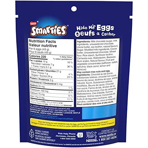 Nestle Smarties Easter Hide Me Chocolate Eggs, 150g/5.3oz.(Imported from Canada)